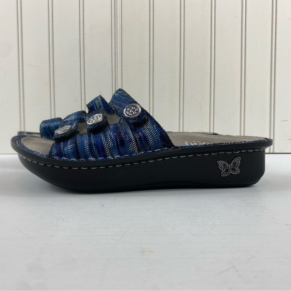 Alegria by PG Lite Fiona Fio-140 Blue Triple Strap Slide Sandals Sz 37 7/7.5‎ - Picture 5 of 12